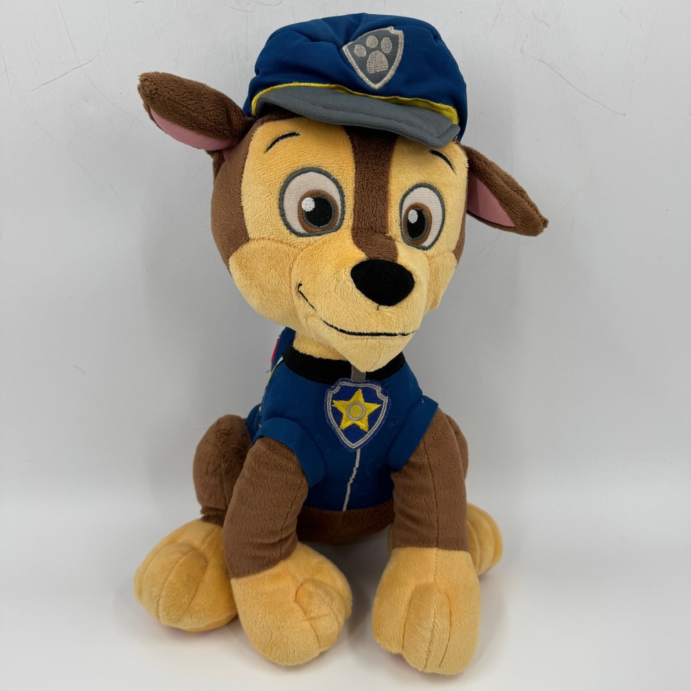 Nickelodeon Paw Patrol Chase Plush Toy Blue Police Uniform Hat Dog 15 Inch